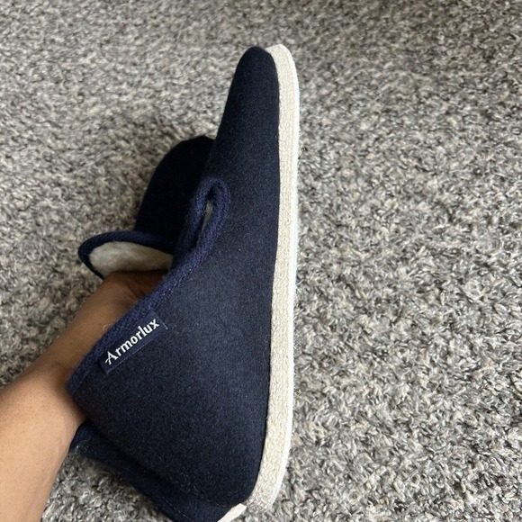 ARMOR LUX Men’s Hand Made WOOL SLIPPERS Shoe Navy Blue Size 47 US 12 New - Picture 3 of 6
